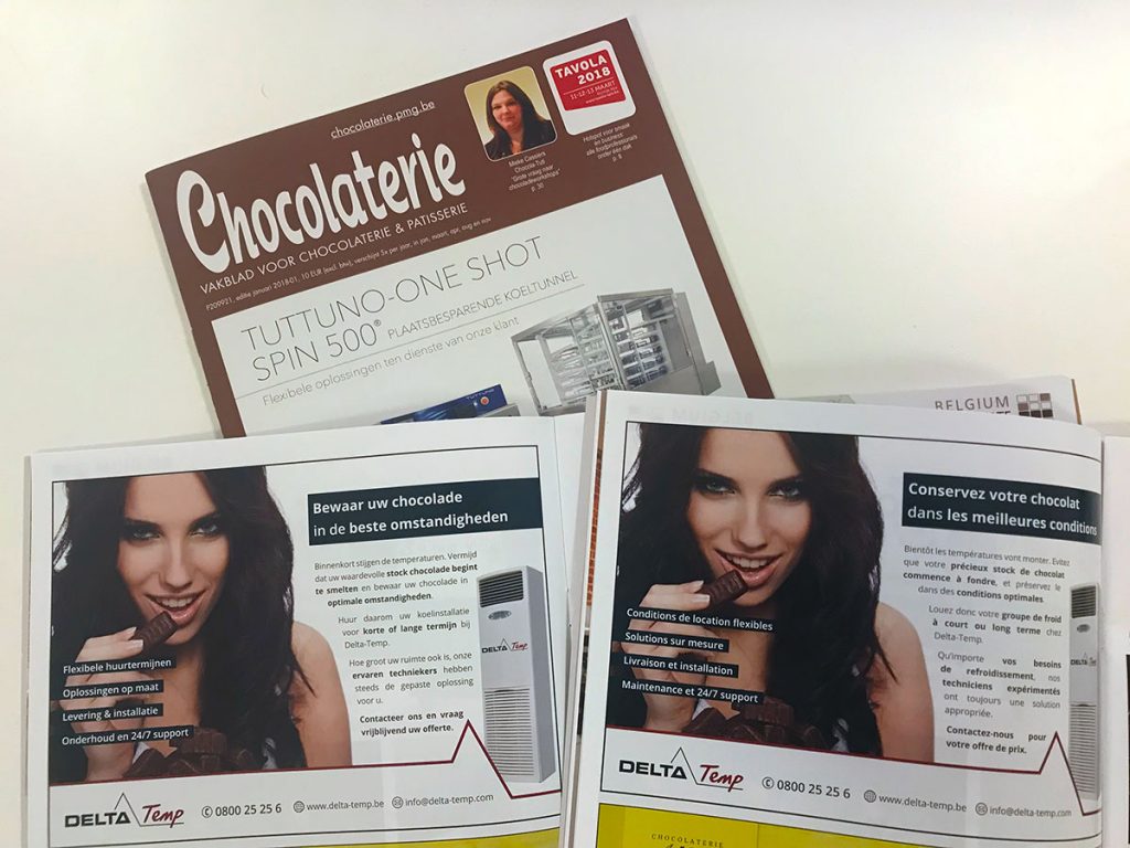Advertentie vakmagazine Chocolaterie